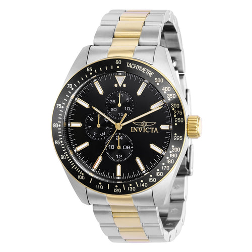 Invicta 38969 Men's Aviator Black Bezel Two Tone Bracelet Watch