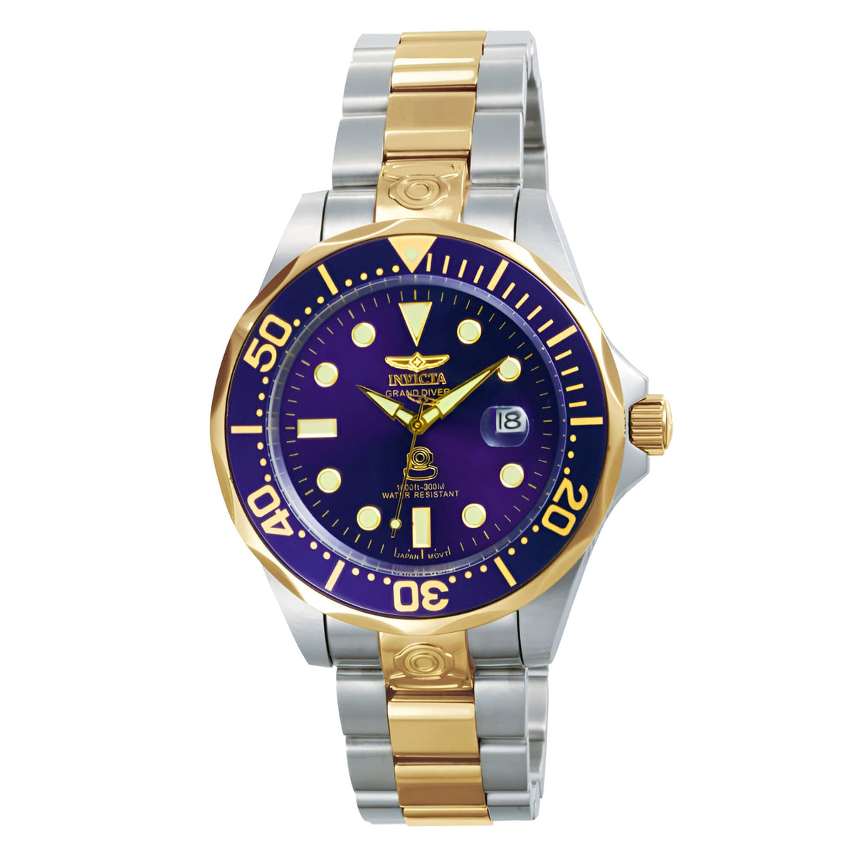 Invicta 3049 Men's Pro Two Tone Golden Plated Blue Dial Watch