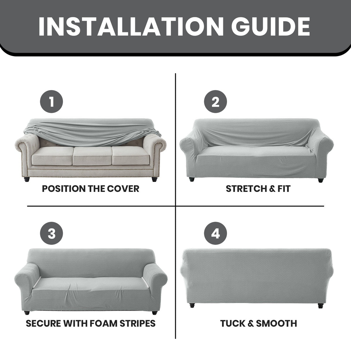 1PC Stretch Sofa Cover – Spandex Non-Slip Couch Slipcover, Washable & Pet-Friendly