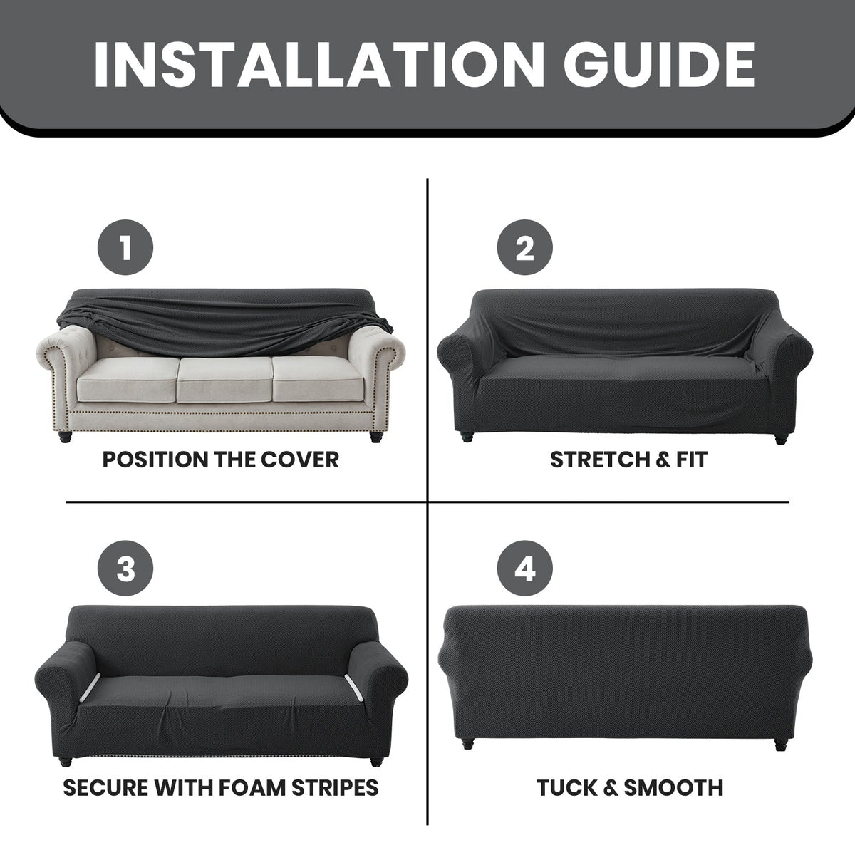 1PC Stretch Sofa Cover – Spandex Non-Slip Couch Slipcover, Washable & Pet-Friendly