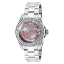 Invicta 19874 Women's Angel Crystal Accented Bezel Pink MOP Dial Steel Bracelet Watch