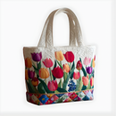 Colorful Tulip Garden Bloom | Handmade Quilted Tote