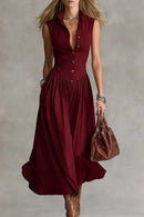 Elowen – Tailored Button Maxi Dress