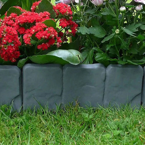 Stone-Look Garden Border Edging — 10-Piece Interlocking Set