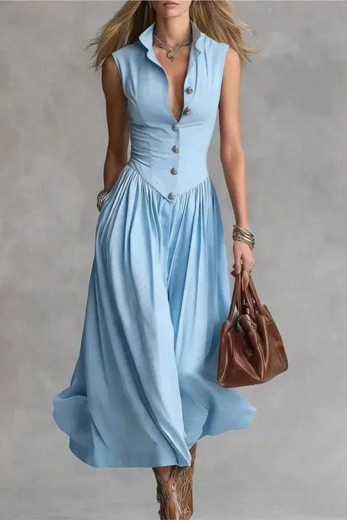 Elowen – Tailored Button Maxi Dress
