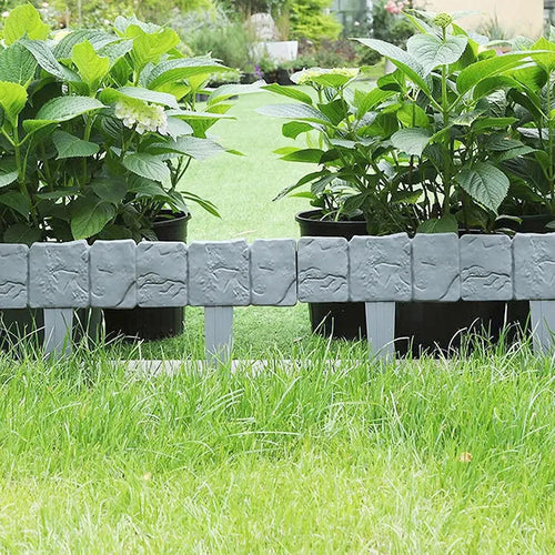 Stone-Look Garden Border Edging — 10-Piece Interlocking Set
