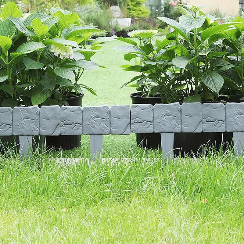 Stone-Look Garden Border Edging — 10-Piece Interlocking Set