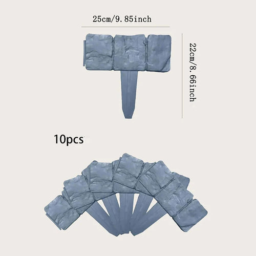 Stone-Look Garden Border Edging — 10-Piece Interlocking Set
