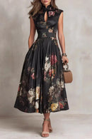 Velora – Midnight Garden Midi Dress