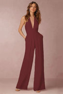 The Lounge Allure – Draped Halter Jumpsuit