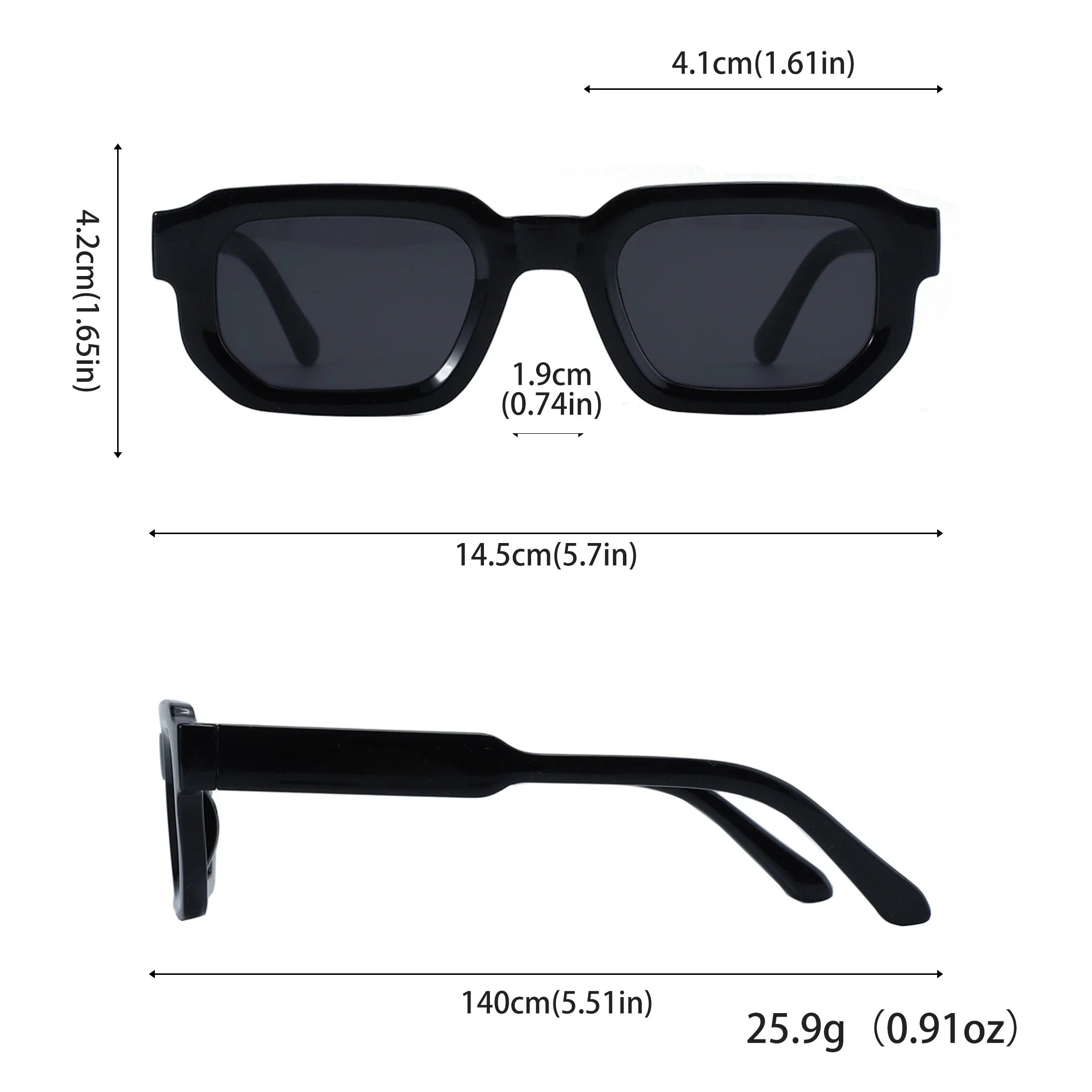 🕶️🔆 6 - Pack Vintage Rectangle Frame Sunglasses for Men & Women with UV400 Protection