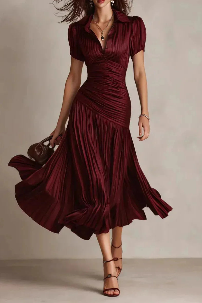 Serenelle – Satin Elegance Midi Dress
