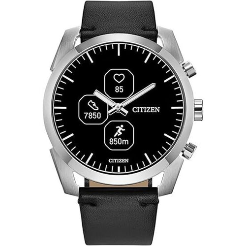 CITIZEN CZ SMART HYBRID 2ND GENERATION JX2010-04E BLACK DIAL LEATHER MENS WATCH