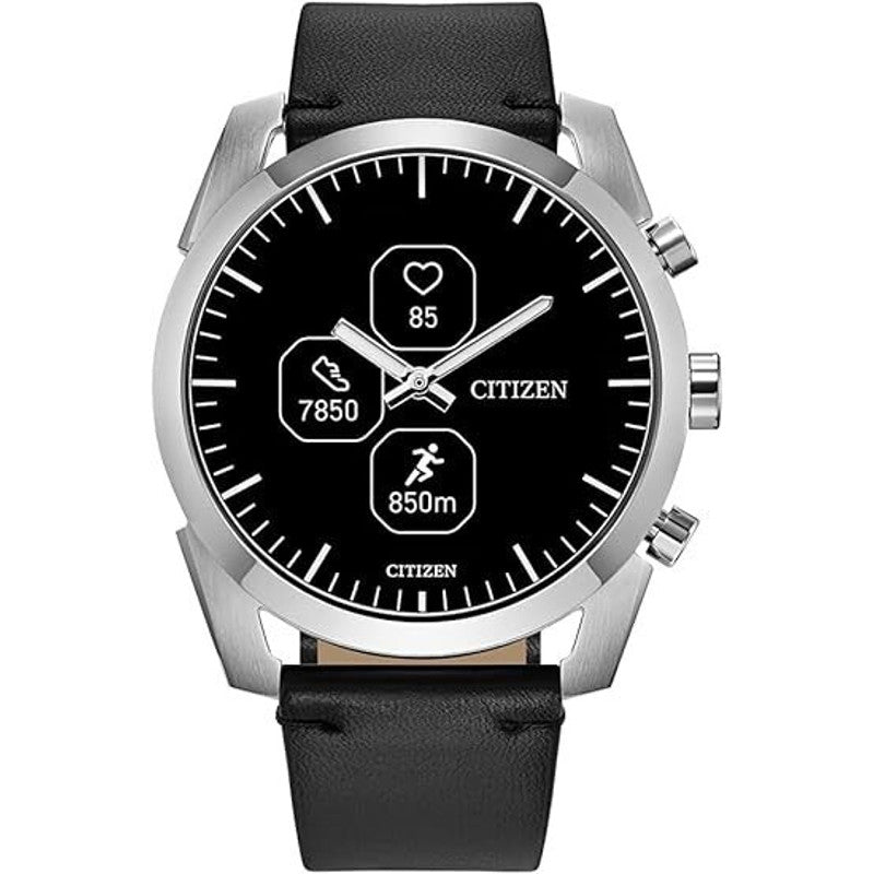 CITIZEN CZ SMART HYBRID 2ND GENERATION JX2010-04E BLACK DIAL LEATHER MENS WATCH