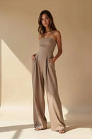 The Bare Ease – Strapless Draped Jumpsuit